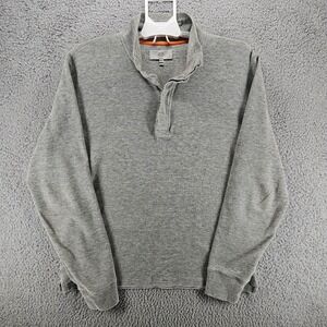 Jack Spade Men's Cotton Half-button Sweater Sweatshirt Snap Button Gray Sz M